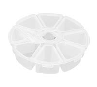 8 Grids Round Clear Plastic Box Divider Storage Container for Beads Jewelry DIY Crafts Nail Art Items Embroidery Storage Box Fit for Large Storage Space Organization