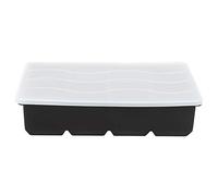 8 Grids Silicone Ice Cubes Maker Flexible Ice Trays with Lid DIY Mold Kitchen Accessories for Home Bars Parties Made of Non Silicone Black Color 21.5x11.3x5.1cm