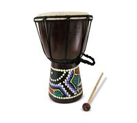 8" Hand Carved Wooden Djembe Drum with Beater