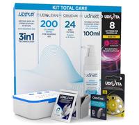 8 Hearing Aid Batteries Size 10 PR70 Yellow + 200 Wet Wipes Udiclean + Spray with Included Brush Udinett 100ml + 24 Earwax Filters CeruCare + Hearing Aid Drying Station 3in1 - Kit Total Care