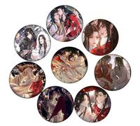 8 Heaven Official's Blessings Tinplate Badge 58MM Anime Figure Brooch Cool Pins HuaCheng XieLian Cosplay Accessories