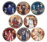 8 Heaven Official's Blessings Tinplate Badge Anime Figure Brooch Cool Pins, HuaCheng XieLian Cosplay Accessories 58MM