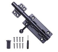 8" Heavy Duty Barrel Bolt Latch, Slide Lock, 1 Pack, for Inside Door, Shed Door, Black Finished