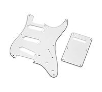 8 Hole Guitar Pickguard Set 3 Ply Panels with Backplate Screws for ST High- PVC Pure Aluminum Foil Clearer Brighter Sounds Anti-Scratching Easy Quick Installation Better Shielding Anti-Interference
