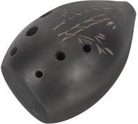 8-Hole Ocarina for Beginners, Black Ceramic Clay Flute Folk Wind Instrument, Easy to Play Musical Gift for Kids Adults