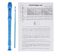 8-Hole Plastic Soprano Recorder with German Fingering and Arched Windway Design, Supporting Effective Music Learning and Skill Development (Blue)