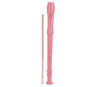 8-Hole Recorder for Beginners, Professional ABS German Fingering Recorder with Cleaning Rod & Instruction Guide (Pink)