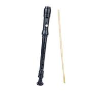 8 Hole Soprano Recorder Instrument with Cleaning Rod, ABS Resin Professional High Pitched C-Tone Flute Soprano Recorder Clarinet for Beginner (Black)