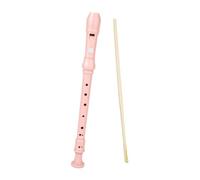 8 Hole Soprano Recorder Instrument with Cleaning Rod, ABS Resin Professional High Pitched C-Tone Flute Soprano Recorder Clarinet for Beginner (Pink)