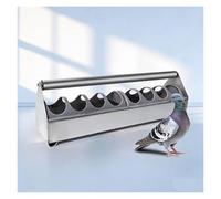 8-Hole Spill-Proof Stainless Steel Bird Feeder Trough for Chicken Coops, Farms, and Balconies, No Waste Design
