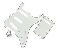 8 Hole SSS Guitar Pickguard Scratch Plate Back Plate with Screws For For ST Style Guitar Guitar Replacement Pickguard (Color : 3ply ivory white)