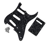 8 Hole SSS Guitar Pickguard Scratch Plate Back Plate with Screws For For ST Style Guitar Guitar Replacement Pickguard (Color : 4ply black)