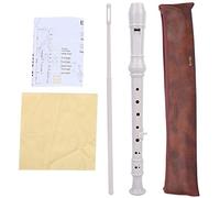 8 Holes Baroque Recorder Clarinet Flute, Woodwind Instrument with PU Bag and Cleaning Tool, Innovative Curved Airway Design for Soft Delicate Sound, Easy to Play for Beginners (BJ200 white)