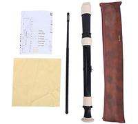 8 Holes Baroque Recorder Clarinet Flute, Woodwind Instrument with PU Bag and Cleaning Tool, Innovative Curved Airway Design for Soft Delicate Sound, Easy to Play for Beginners (BJ100 black)