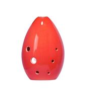 8 Holes Ocarina Clay Xun China Traditional Handmade Solid Color Musical Instrument Instruments For Beginners (Color : Crimson)