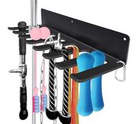 8 Hook Band Rack Gym Storage Organizer Rack Multi Purpose Gym Equipment Wall Rack Hanger for Exercise Bands Jump Ropes Chains Lifting Belts