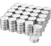 8-Hour Tea Light Candles (Set of 50,100) - Unscented, Long-Lasting, Safe & Dripless Wax Tealights for Weddings, Parties, Home Décor & Events (50)