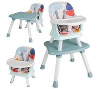 8 in 1 Baby High Chair for Babies and Toddlers, Convertible Highchair Infant Dining Booster Seat, Building Block Table, Kids Stool Table Chair Set with Removable Tray (Colorful)
