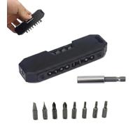 8-in-1 Black Aluminium Alloy Pocket Screwdriver, All Metal EDC Pocket Tool Set with One-Hand Pop-Out Design, Heavyweight Smooth Feel, Quiet Fidget Repair Tool
