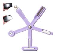 8 in 1 Cat Eye Magnet for Nails, Professional Nail Magnet Tool with Silicone Sleeve for Cat Eye Gel Polish, Multi-Functional Magnetic Nail Art Stick for Heart, Flower, and French Effects (purple)