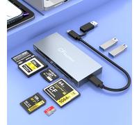 8 in 1 CFexpress Type B Card Reader 10Gbps USB-A + USB-C Multi CF Express Reader for CFexpress Type B/CF/XD/MS/TF/SD Reader, CFexpress Adapter Reader with 2 USB for Windows/Mac/Linux/Android/Outdoor