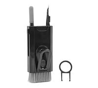 8 in 1 Cleaner Kit, Keyboard Cleaner Kit with Soft Brush & Key Puller, Multifunctional Cleaning Tools Desktop Stand for Phone, Earbuds, Laptop, Camera Lens (Black)