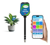 8-in-1 Digital Soil Meter for pH, EC, Moisture, Fertility, Salinity, Sunlight, Air Humidity, Soil Temperature for Garden, Lawn, Farm, Indoor and Outdoor Plants