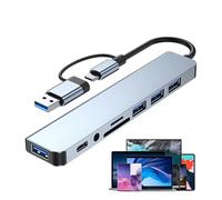 8 in 1 Docking Station - Laptop Port USB C Hub, Multi-function USB C Docking Solution | Easy Connection and Efficient Workflow, Ideal for Docking Station for Camera, Card Reader, Keyboard