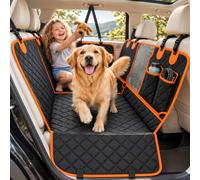 8-in-1 Dog Car Seat Cover for Back Seat,Waterproof Hammock Pet Extender | 600D Oxford, Flaps with Zippers, Dog Seat Belt, Scratch Resistant, Non-Slip, Machine Washable, Protector for SUV Truck