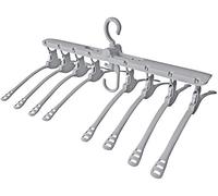 8 in 1 Folding Magic Clothes Hanger 360° Rotating Wardrobe Storage Collapsible Travel Space Saving Magic Hangers Rotate Anti-skid Folding Hanger with Multi-function Space (Grey)