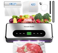 8 in 1 Food Saver Vacuum Sealer Machine, Multi-function Food Sealer Built-in UV Cutter/Bag Storage Act on Dry Wet oil Crispy, Vacuum Sealer Kit Attached 1 Bag Rolls/20 Vacuum Bag/Marker Pen