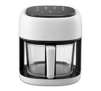 8-In-1 Glass Air Fryer, 4.5QT Airfryer with Easy-View Glass Basket, Transparent Fry Bowl, Air Fry, Roast, Reheat, Dehydrate, Air Crisp Technology, Nonstick & Dishwasher Safe Basket