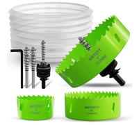 [8-in-1 Kit] Bi-Metal 2", 4", 6" Hole Saws + Drill Bits & Accessories - Complete Cutting Set for Wood, Thin Metal,PVC- Ideal for LED Lighting Installation