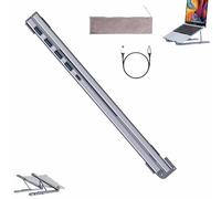 8 in 1 Laptop Stand with Docking Station, Civilizek Laptop Docking Stand with 4k HDMI, 2 USB 3.1, Pd 100w, Portable Foldable Ergonomic Stand for Home, Offices, Travel(5-in-1)