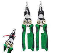 8-in-1 Multifunctional Wire Stripper with Voltage Tester, 2Pcs Electrician Pliers for Stripping Cutting Crimping AC/DC Voltage Testing(12-250V)