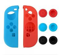 8 in 1 Silicone Protective Skin Soft Shell Case with Thumbsticks Grips Caps Cover for Nintendo Switch Joy-Con Controller Skin