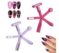 8-in-1 Starfish Cat Eye Magnet Nail Tool - Cat Eye Magnet Set with 8 Heads, Gel Nail Polish for Wide Band, French Cross, Heart, Clover, Diamond, Floral, Diy Salon (Mix 2 Pcs)