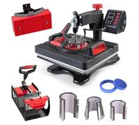 8-in-1 Sublimation Machine, 29 * 38cm Smart Heat Transfer Machine, Multifunctional Combination Heat Press, Aluminum Alloy, Digital Heat Printing Machine for T-Shirts, Mug, Cap, Plates B