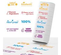 8-in-1 Teacher Stamps for Grading, Classroom & Homework - Colorful Self-Inking Set