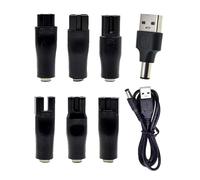 8-in-1 Universal Electric Shaver Charger Kit - USB Power Cord Replacement for Clippers, Trimmers, Grooming Tools - Compatible with DC 5V Devices, Ideal for Travel & Bathroom Use