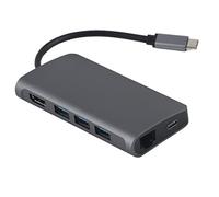 8 in 1 USB C Docking Station, Type C Hub with HDMI 4K, Gigabit Ethernet, 3 USB 3.0 Ports, PD Charging, SD/TF Card Reader, Aluminum Alloy Body for Pro/Air, Laptops