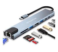 8 in 1 USB C Hub, 10Gbps Ethernet Gigabit HDMI 4K 60Hz with PD 100W Type-C Adapter 3.2 Compatible with MacBook Air, Pro iPad, iPhone 16 Plus MAX, Surface, Galaxy Tab S9, Galaxy S24 Ultra, Surface ST8