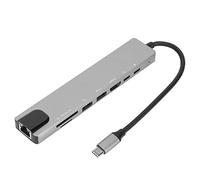 8 in 1 USB C Hub, Portable USB C Converter with 4K USB C to HDMI, Ethernet Port, 87W PD USB C Fast Charging, SD/TF Card Reader, for Linux/Windows XP/Windows Vista/Windows 10