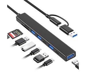 8 in 1 USB C Hub USB Hub 3.0 with SD Card Reader, VIENON USB Extender with USB 3.0/USB 2.0, USB-C and Memory SD/Micro SD Card Reader, USB C to USB Adapter for Laptop, MacBook, iPad Pro, iMac,More