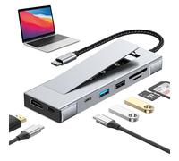 8-in-1 USB C Hub with M.2 NVMe SSD Enclosure, 4K HDMI, 100W PD, 10Gbps USB-C, USB3.2, SD/TF Card Reader for XPS, Dell, MacBook Pro, iPad Pro Upgraded