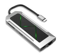 CELLONIC® 8-in-1 USB Splitter Hub - USB C to HDMI Adapter 4K @ 60Hz, USB Type C, 3x USB A PD3.0, SD Card & Micro SD Reader, Ethernet - Multi USB Adapter Compatible with Mac OS, Windows, Android