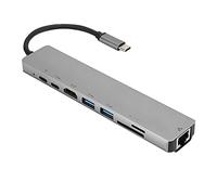 8 in 1 USB - C to Type - C Hub Dock Station with 3 USB 3.0 Ports, 4K, RJ45 Ethernet, Memory Card Reader - for Laptops and Tablets