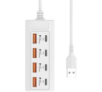 8 in 1 USB HUB 25W Fast Charging Socket Adapter Docking Stations PD USB Splitter Converter USB Expansion Socket (4USB+4 type c USB Hub)