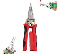 8 in 1 Wire Stripper with Voltage Tester, 2025 New Multifunctional Plier Tools, Foldable Wire Stripper Electrical Pliers for Cutting and Pulling Pliers, Durable Crimping Tool (Red, 1pcs)