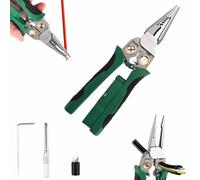 8 in 1 Wire Stripper with Voltage Tester, Electrical Pliers Electricity Measurement Function Wire Stripping Pliers, Cable Stripper Tool & Insulation Knife for Professional Electricians Tools